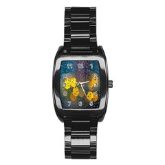 Raindrops Water Stainless Steel Barrel Watch by artworkshop