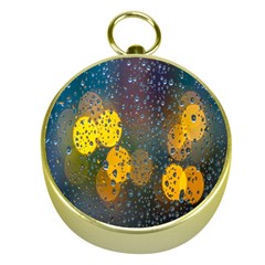 Raindrops Water Gold Compasses by artworkshop