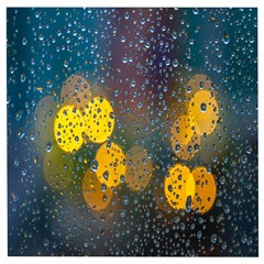 Raindrops Water Wooden Puzzle Square by artworkshop