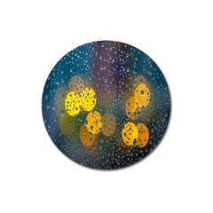 Raindrops Water Magnet 3  (round) by artworkshop