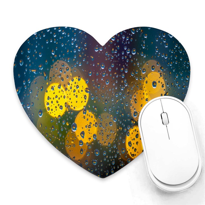 Raindrops Water Heart Mousepads