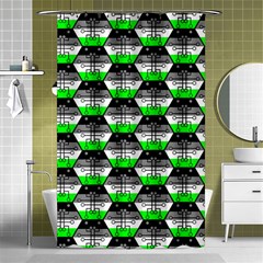 Hackers Town Void Mantis Hexagon Agender Agender Info Pride Flag Shower Curtain 48  X 72  (small)  by WetdryvacsLair