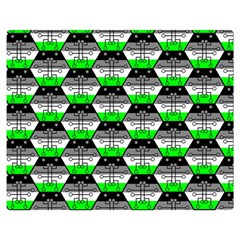 Hackers Town Void Mantis Hexagon Agender Agender Info Pride Flag Double Sided Flano Blanket (medium)  by WetdryvacsLair