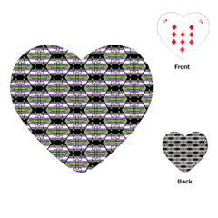 Hackers Town Void Mantis Hexagon Agender Nine 9 Stripe Pride Flag Playing Cards Single Design (heart)