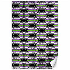 Hackers Town Void Mantis Hexagon Agender Nine 9 Stripe Pride Flag Canvas 12  X 18 