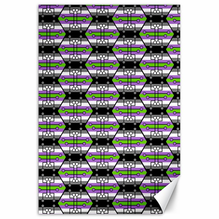 Hackers Town Void Mantis Hexagon Agender Nine 9 Stripe Pride Flag Canvas 20  x 30 