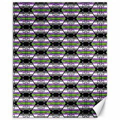 Hackers Town Void Mantis Hexagon Agender Nine 9 Stripe Pride Flag Canvas 11  X 14  by WetdryvacsLair