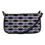 Hackers Town Void Mantis Hexagon Agender Nine 9 Stripe Pride Flag Shoulder Clutch Bag Front