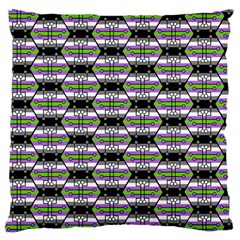 Hackers Town Void Mantis Hexagon Agender Nine 9 Stripe Pride Flag Large Cushion Case (two Sides) by WetdryvacsLair