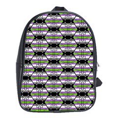 Hackers Town Void Mantis Hexagon Agender Nine 9 Stripe Pride Flag School Bag (xl) by WetdryvacsLair