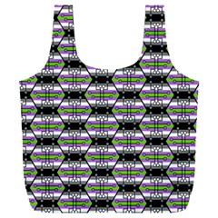 Hackers Town Void Mantis Hexagon Agender Nine 9 Stripe Pride Flag Full Print Recycle Bag (xxxl) by WetdryvacsLair