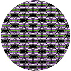 Hackers Town Void Mantis Hexagon Agender Nine 9 Stripe Pride Flag Uv Print Round Tile Coaster by WetdryvacsLair