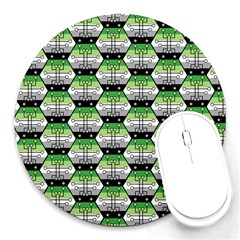 Hackers Town Void Mantis Hexagon Aromantic Pride Flag Round Mousepads by WetdryvacsLair