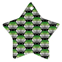 Hackers Town Void Mantis Hexagon Aromantic Pride Flag Star Ornament (two Sides) by WetdryvacsLair