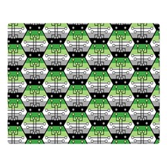 Hackers Town Void Mantis Hexagon Aromantic Pride Flag Double Sided Flano Blanket (large)  by WetdryvacsLair