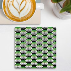 Hackers Town Void Mantis Hexagon Aromantic Pride Flag Uv Print Square Tile Coaster  by WetdryvacsLair