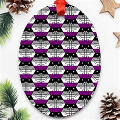 Hackers Town Void Mantis Hexagon Asexual Ace Pride Flag Ornament (oval)