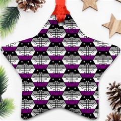 Hackers Town Void Mantis Hexagon Asexual Ace Pride Flag Ornament (star)