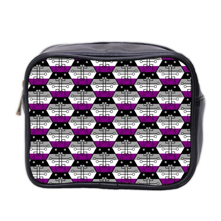 Hackers Town Void Mantis Hexagon Asexual Ace Pride Flag Mini Toiletries Bag (Two Sides)