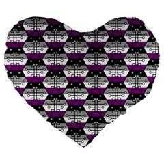 Hackers Town Void Mantis Hexagon Asexual Ace Pride Flag Large 19  Premium Heart Shape Cushions by WetdryvacsLair