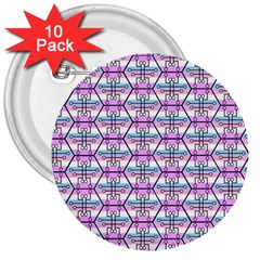 Hackers Town Void Mantis Hexagon Bigender Pride Flag 3  Buttons (10 Pack)  by WetdryvacsLair