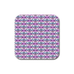 Hackers Town Void Mantis Hexagon Bigender Pride Flag Rubber Square Coaster (4 Pack) by WetdryvacsLair