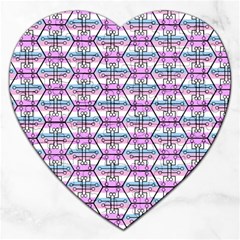 Hackers Town Void Mantis Hexagon Bigender Pride Flag Jigsaw Puzzle (heart) by WetdryvacsLair