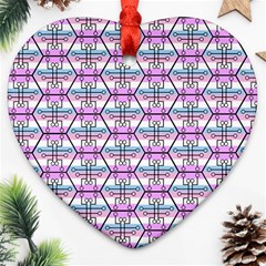 Hackers Town Void Mantis Hexagon Bigender Pride Flag Heart Ornament (two Sides)