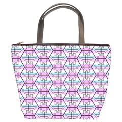 Hackers Town Void Mantis Hexagon Bigender Pride Flag Bucket Bag by WetdryvacsLair