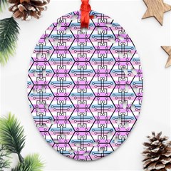 Hackers Town Void Mantis Hexagon Bigender Pride Flag Ornament (oval Filigree) by WetdryvacsLair