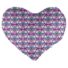 Hackers Town Void Mantis Hexagon Bigender Pride Flag Large 19  Premium Heart Shape Cushions by WetdryvacsLair