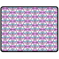 Hackers Town Void Mantis Hexagon Bigender Pride Flag Double Sided Fleece Blanket (medium)  by WetdryvacsLair