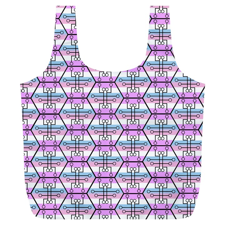 Hackers Town Void Mantis Hexagon Bigender Pride Flag Full Print Recycle Bag (XL)