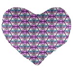 Hackers Town Void Mantis Hexagon Bigender Pride Flag Large 19  Premium Flano Heart Shape Cushions Front