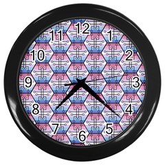 Hackers Town Void Mantis Hexagon Bigender Seven 7 Stripe Pride Flag Wall Clock (black) by WetdryvacsLair