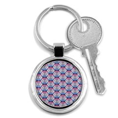 Hackers Town Void Mantis Hexagon Bigender Seven 7 Stripe Pride Flag Key Chain (round) by WetdryvacsLair