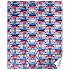 Hackers Town Void Mantis Hexagon Bigender Seven 7 Stripe Pride Flag Canvas 16  X 20  by WetdryvacsLair