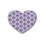 Hackers Town Void Mantis Hexagon Bigender Seven 7 Stripe Pride Flag Rubber Coaster (Heart) Front