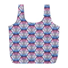 Hackers Town Void Mantis Hexagon Bigender Seven 7 Stripe Pride Flag Full Print Recycle Bag (l) by WetdryvacsLair