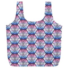 Hackers Town Void Mantis Hexagon Bigender Seven 7 Stripe Pride Flag Full Print Recycle Bag (xl) by WetdryvacsLair