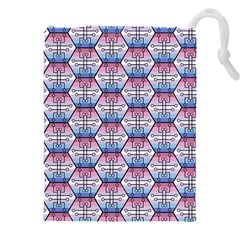 Hackers Town Void Mantis Hexagon Bigender Seven 7 Stripe Pride Flag Drawstring Pouch (4xl) by WetdryvacsLair