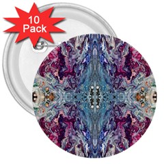 Abstract Arabesque 3  Buttons (10 Pack)  by kaleidomarblingart