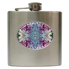 Abstract Arabesque Hip Flask (6 Oz) by kaleidomarblingart