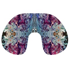 Abstract Arabesque Travel Neck Pillow by kaleidomarblingart