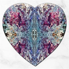 Abstract Kaleidoscope Jigsaw Puzzle (heart) by kaleidomarblingart