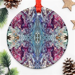 Abstract Kaleidoscope Round Ornament (two Sides) by kaleidomarblingart