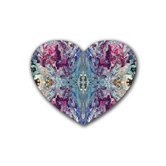 Abstract Kaleidoscope Rubber Coaster (heart) by kaleidomarblingart