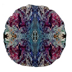 Abstract Kaleidoscope Large 18  Premium Round Cushions by kaleidomarblingart