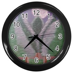 Purple Haze  Wall Clock (black) by Hayleyboop