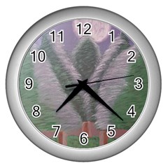 Purple Haze  Wall Clock (silver) by Hayleyboop